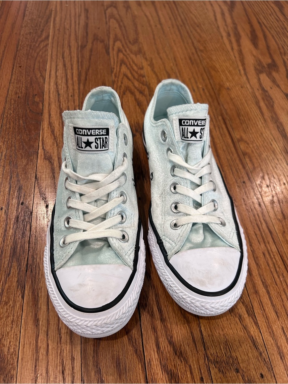 Converse All Star Velvet exterior Light Mint Low Top Sneakers
